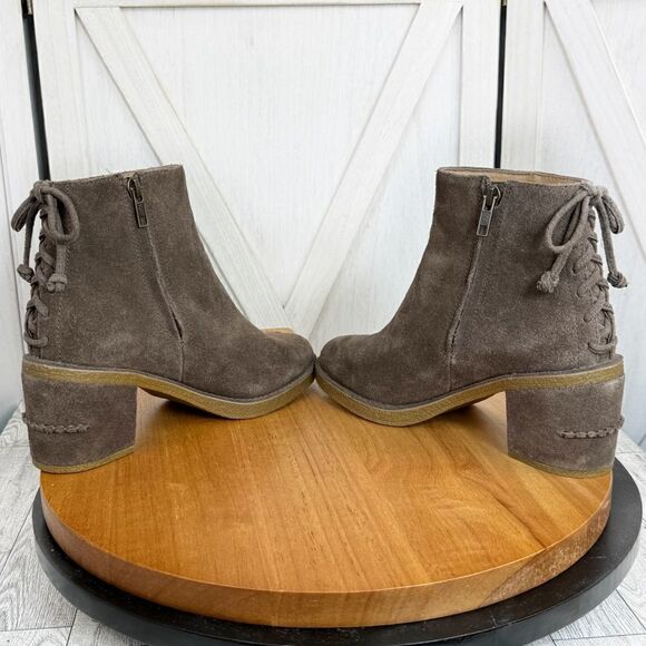 Ugg Corinne Suede Heeled Ankle Boot Taupe Brown Womens Size 7 1095793 - Picture 6 of 13
